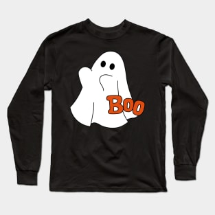 Halloween Cute Little Ghost Saying Boo Long Sleeve T-Shirt